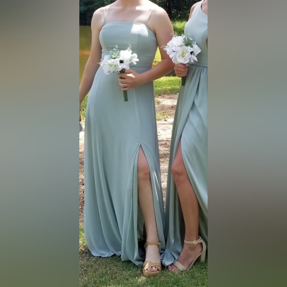 Dusty sage bridesmaid dress